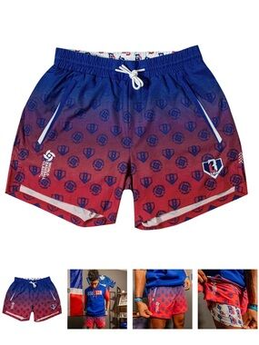 Boys’ 5" Dominican Republic WBC Pro Series Shorts - Red/Blue